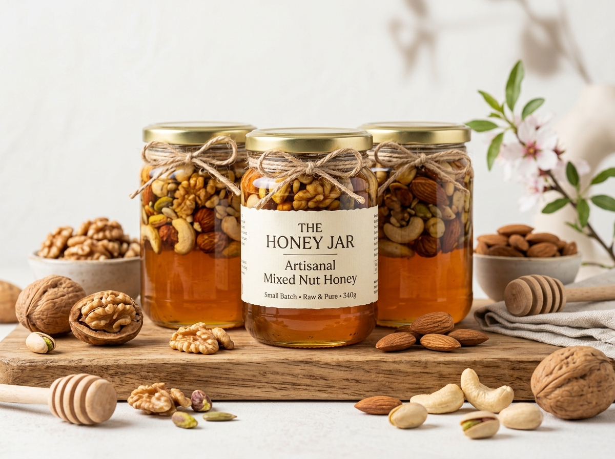 Honey nuts jars and assortments